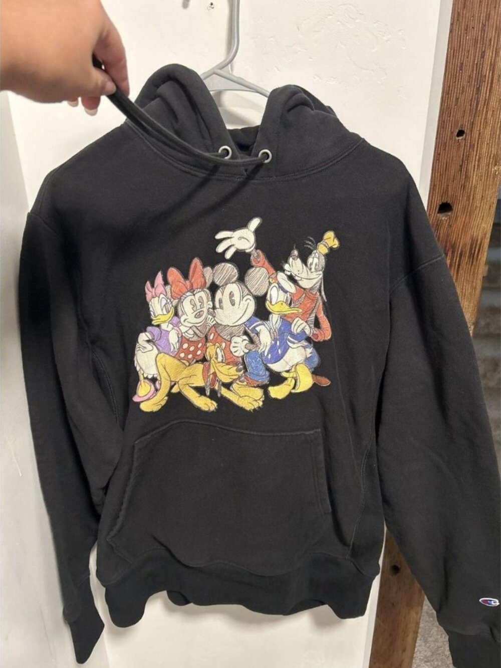Champion Reverse Weave Disney Mickey & Friends Black Hoodie Large
